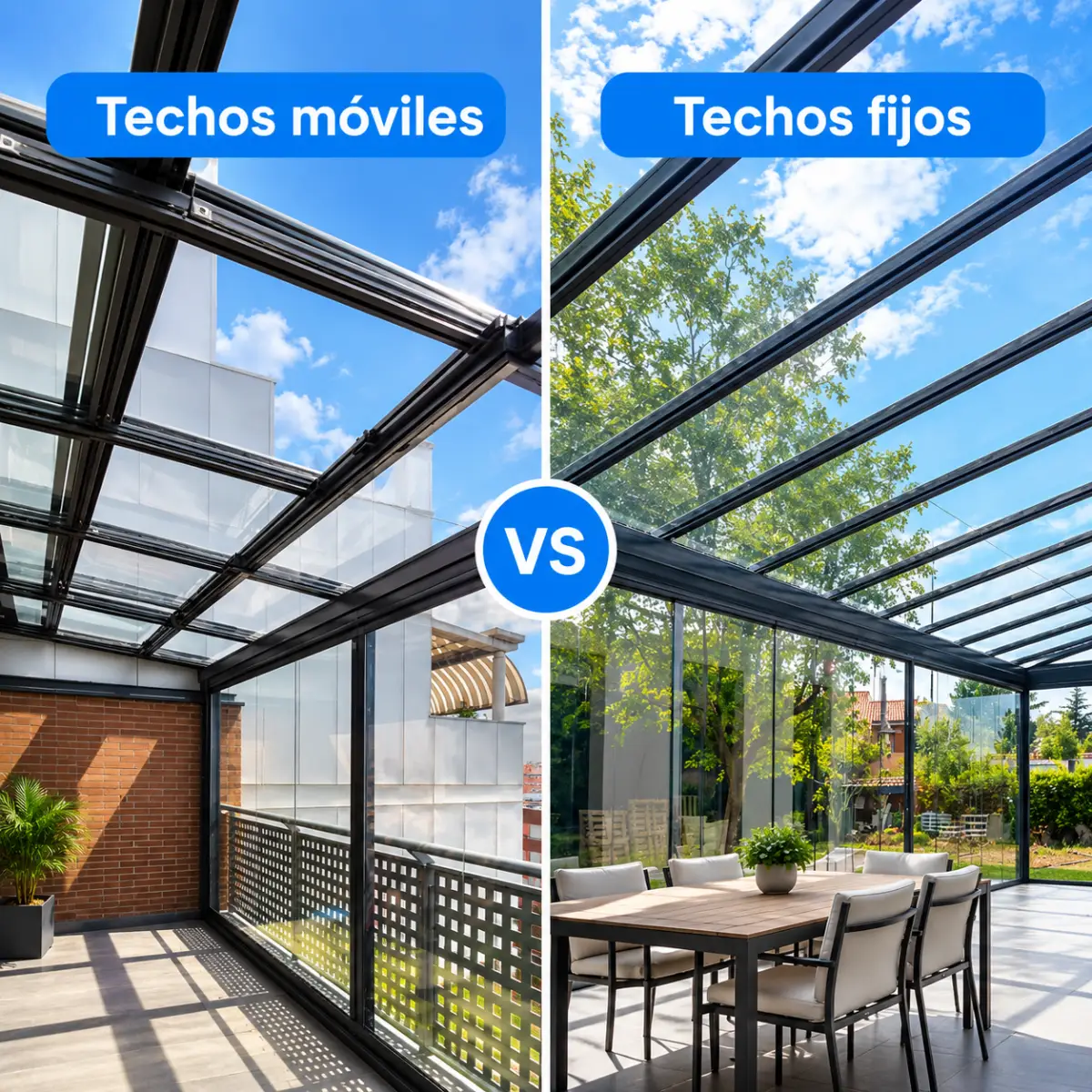 Comparativa de techos móviles y fijos