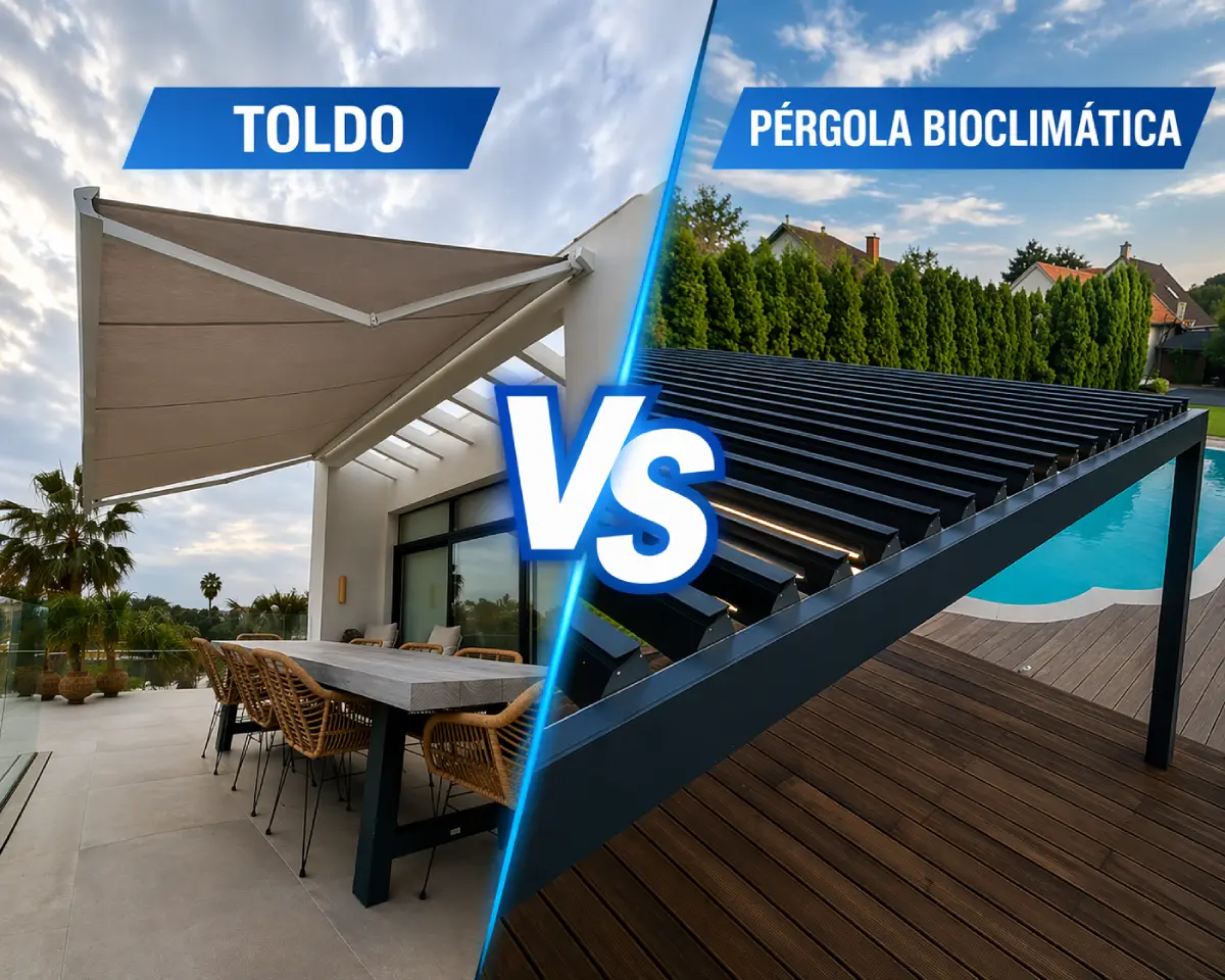 Pérgola bioclimática Vs Toldos